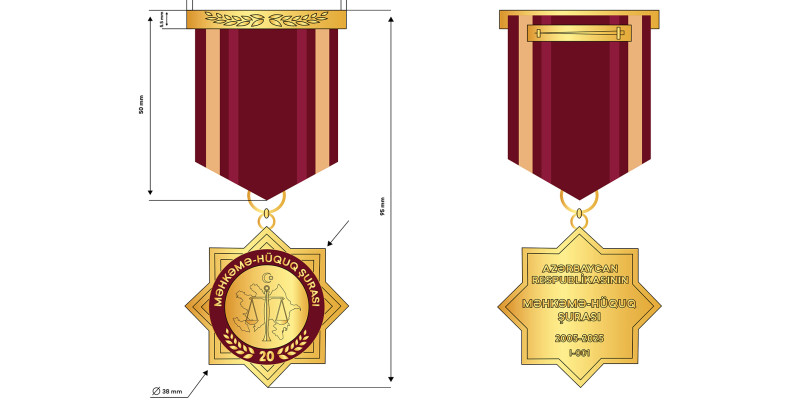 “Azərbaycan Respublikası Məhkəmə-Hüquq Şurasının 20 illiyi (2005–2025)” Azərbaycan Respublikasının yubiley medalının təsis edilməsi ilə əlaqədar “Azərbaycan Respublikasının orden və medallarının təsis edilməsi haqqında” Azərbaycan Respublikasının Qanununda dəyişiklik edilməsi barədə” Azərbaycan Respublikasının 2025-ci il 23 may tarixli 203-VIIQD nömrəli Qanununun tətbiqi haqqında Azərbaycan Respublikası Prezidentinin Fərmanı