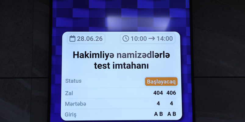 Hakimliyə namizədlərlə test imtahanı keçirilib
